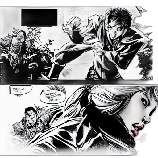 comic book art, concept art, fire, scarlett, johansson, kung, master, fights transparent PNG cut-out