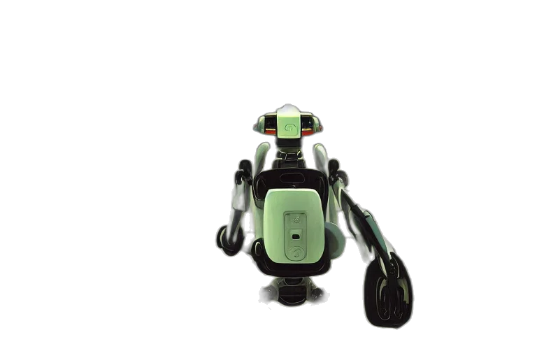 robot, staff, 3d render, concept art transparent PNG cut-out