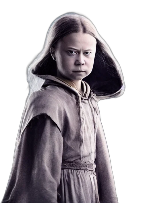 jacket, face, staff, creature transparent PNG cut-out