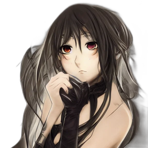 mask, hair, face, anime, fantasy art, pixel art, photorealistic, monochrome transparent PNG cut-out