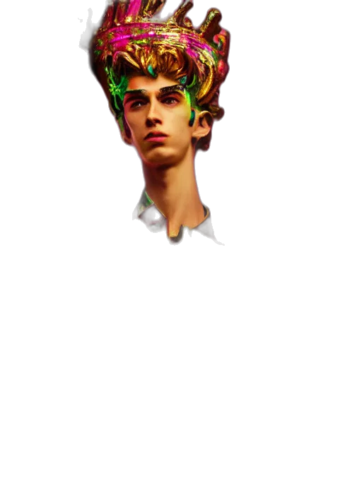 crown, hat, face, staff transparent PNG cut-out