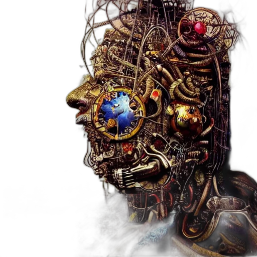 robot, mask, face, crown transparent PNG cut-out