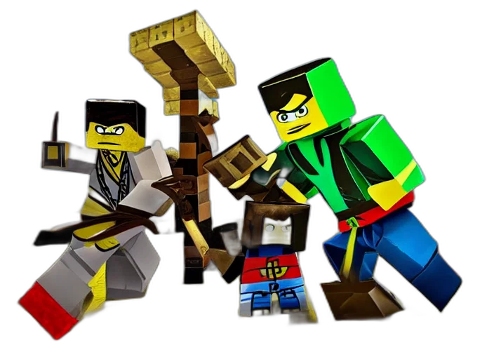 weapon, 3d render, concept art, pixel art, golden, ninjago, minecraft transparent PNG cut-out