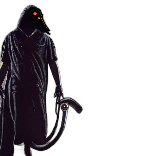 creature, staff, mask, concept art, cyberpunk, inspired, plague, doctor transparent PNG cut-out