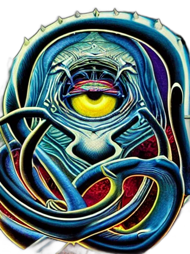 mask, face, creature, robot, comic book art, concept art, fantasy art, photorealistic transparent PNG cut-out