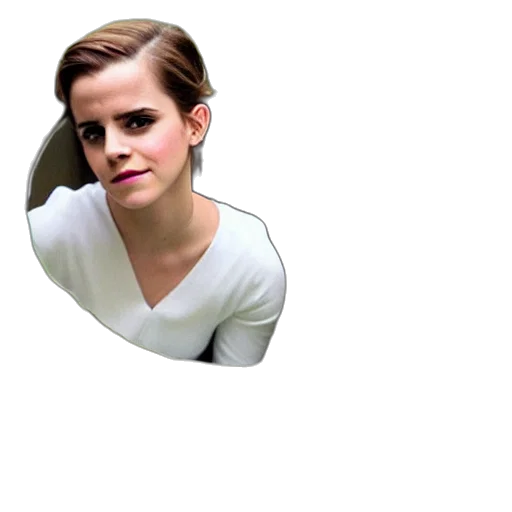 face, hair, jacket, dress, photorealistic, emma, watson, coming transparent PNG cut-out