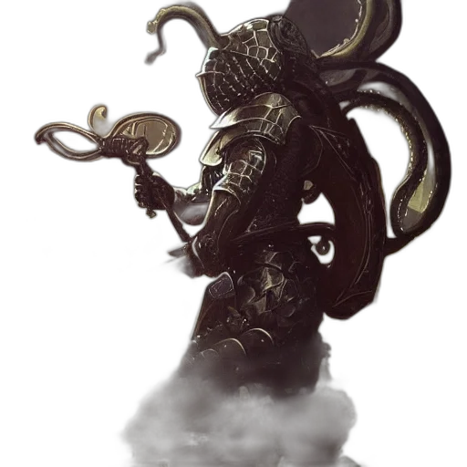 staff, creature, robot, dragon, concept art, fantasy art, 3d render, photorealistic transparent PNG cut-out