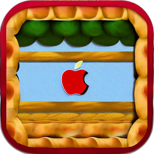 3d render, pixel art, apple, pie transparent PNG cut-out