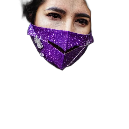 mask, face, hat, staff, cyberpunk, vaporwave, photorealistic, highly transparent PNG cut-out