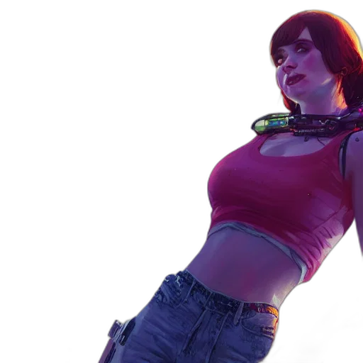cyberpunk, concept art, 3d render, neon lights transparent PNG cut-out