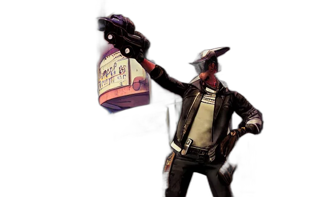 jacket, bottle, weapon, robot transparent PNG cut-out
