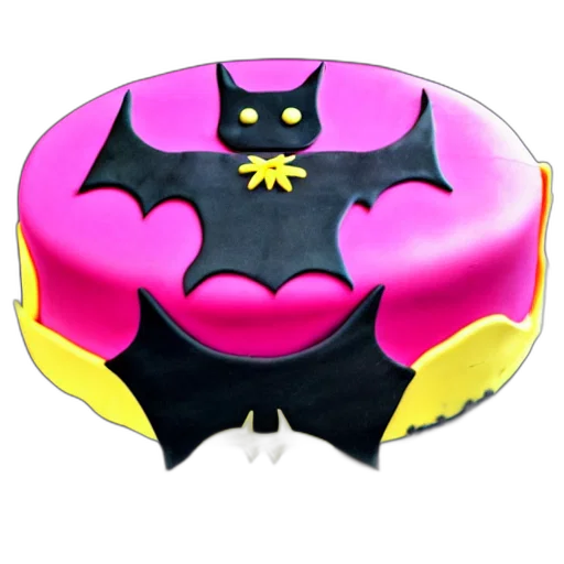 mask, 3d render, concept art, bat, birthday, cake transparent PNG cut-out