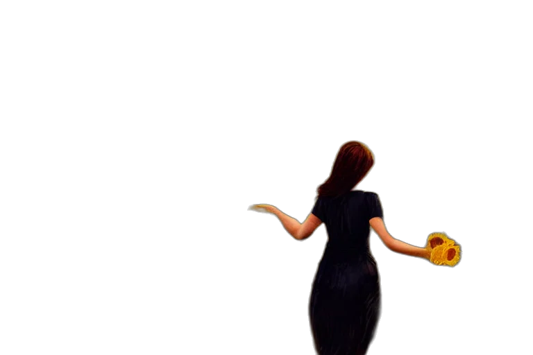 dress, staff, hair, jewelry, 3d render, concept art, photorealistic, pixel art transparent PNG cut-out