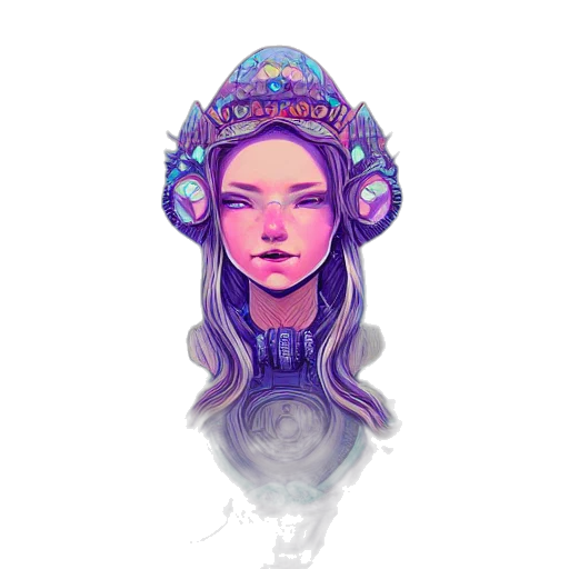 face, mask, crown, robot, fantasy art, concept art, pixel art, cyberpunk transparent PNG cut-out