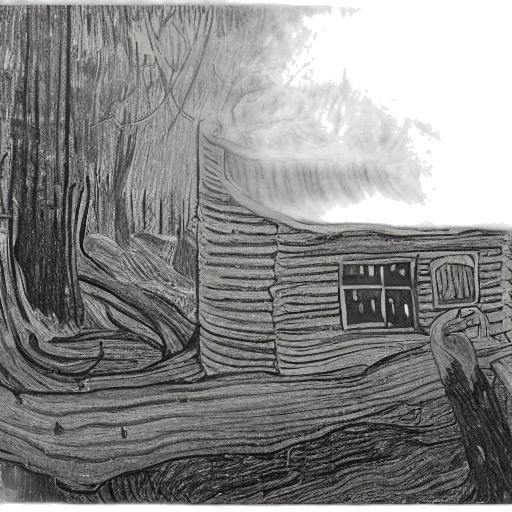 tree, building, hair, furniture, pencil sketch, concept art, photorealistic, fantasy art transparent PNG cut-out