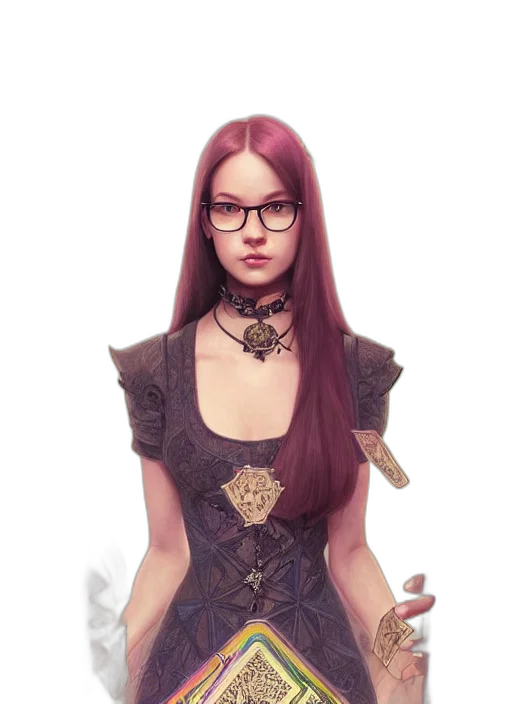 dress, staff, jewelry, face transparent PNG cut-out