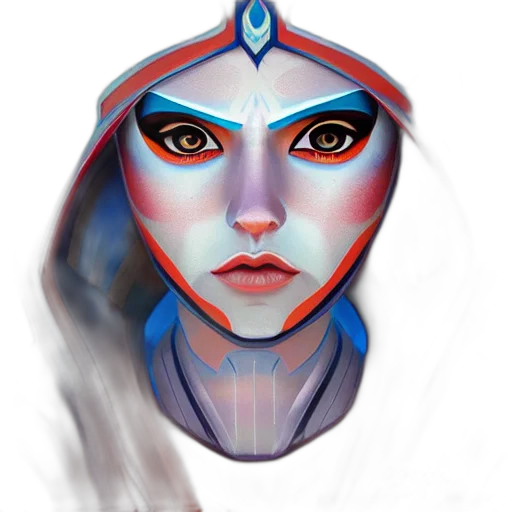 face, mask, jewelry, fantasy art, concept art, photorealistic, comic book art, outer space transparent PNG cut-out