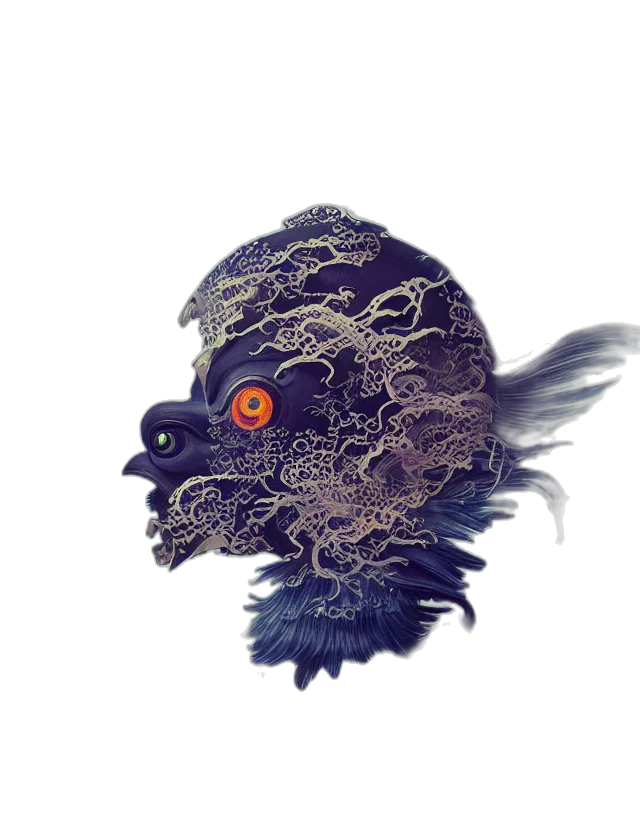 mask, animal, creature, hat, photorealistic, 3d render, fantasy art, concept art transparent PNG cut-out