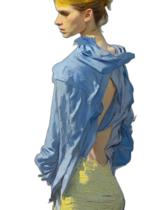 jacket, dress, watercolor, concept art, oil painting, photorealistic, underwater, blue transparent PNG cut-out