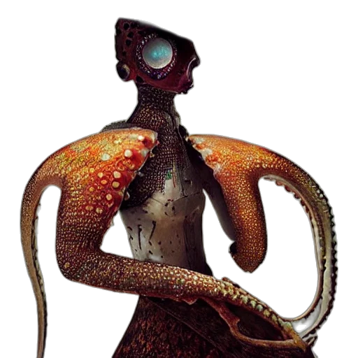 robot, creature, staff, dragon, concept art, fantasy art, 3d render, photorealistic transparent PNG cut-out