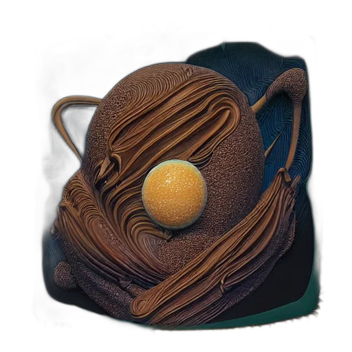 hat, mask, food, staff, 3d render, photorealistic, earth tones, chocolate transparent PNG cut-out