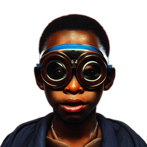 mask, face, staff, robot, photorealistic, 3d render, concept art, colourful transparent PNG cut-out