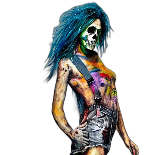 dress, mask, concept art, cyberpunk, fantasy art, watercolor, neon, colorful transparent PNG cut-out