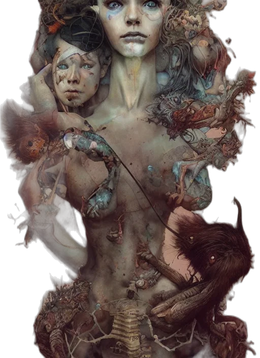 mask, creature, face, fantasy art transparent PNG cut-out