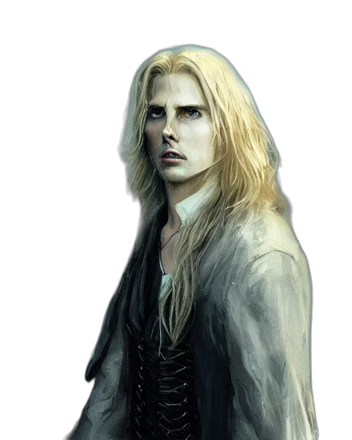 face, staff, jacket, hair, fantasy art, concept art, photorealistic, comic book art transparent PNG cut-out