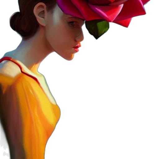 hat, dress, crown, jewelry, photorealistic, concept art, 3d render, oil painting transparent PNG cut-out