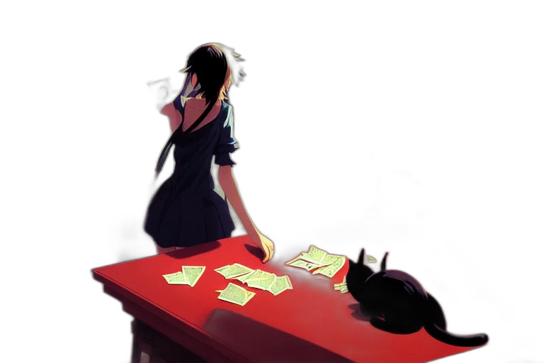 dress, concept art, anime, watercolor transparent PNG cut-out