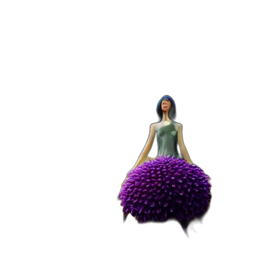 dress, flower, hair, creature, 3d render, concept art, pixel art, fantasy art transparent PNG cut-out
