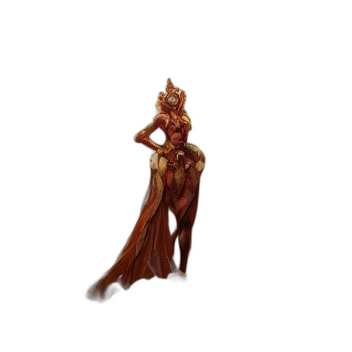 dress, staff, creature, crown transparent PNG cut-out