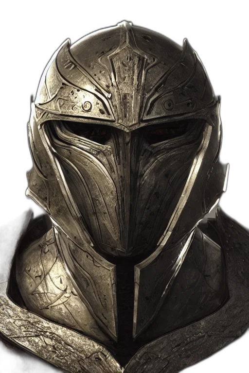mask, face, sword, weapon, concept art, fantasy art, 3d render, photorealistic transparent PNG cut-out