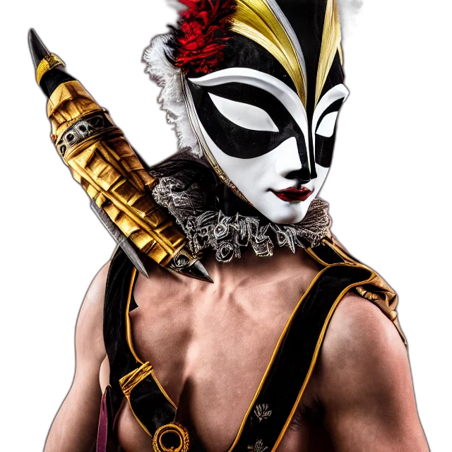 mask, animal, staff, full, shot, photo, beautiful, harlequin transparent PNG cut-out