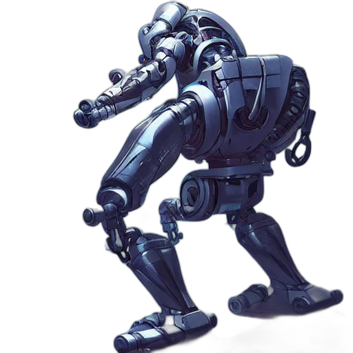 robot, weapon, creature, animal, concept art, 3d render, cyberpunk, comic book art transparent PNG cut-out
