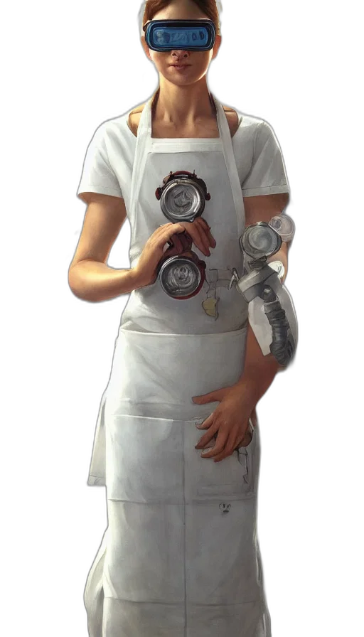 robot, staff, dress, weapon transparent PNG cut-out