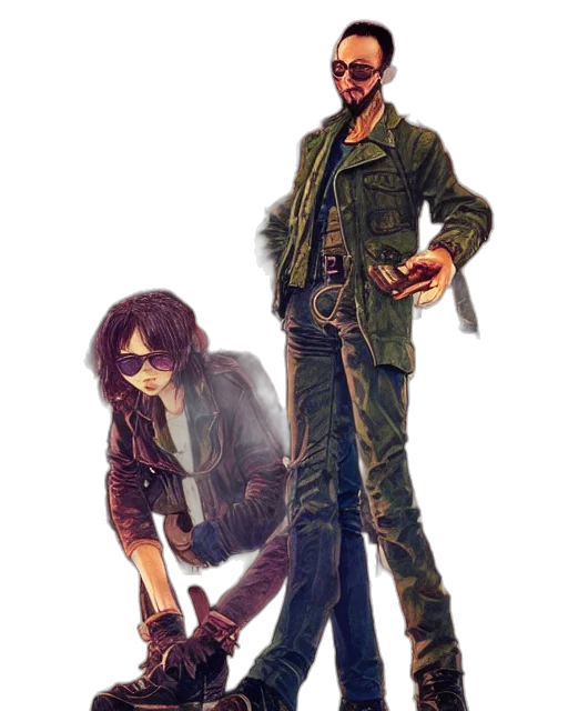 jacket, weapon, concept art, comic book art transparent PNG cut-out