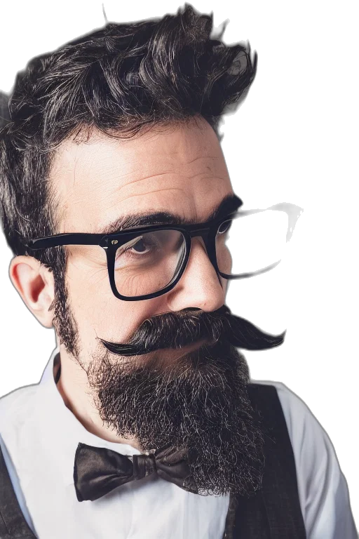face, hair, staff, cartoon, photorealistic, photo, closeup, man transparent PNG cut-out