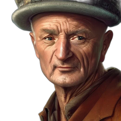 face, hat, staff, photorealistic, oil painting, concept art, fantasy art, john transparent PNG cut-out