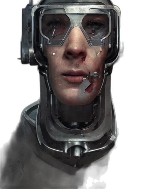 robot, face, mask, weapon transparent PNG cut-out