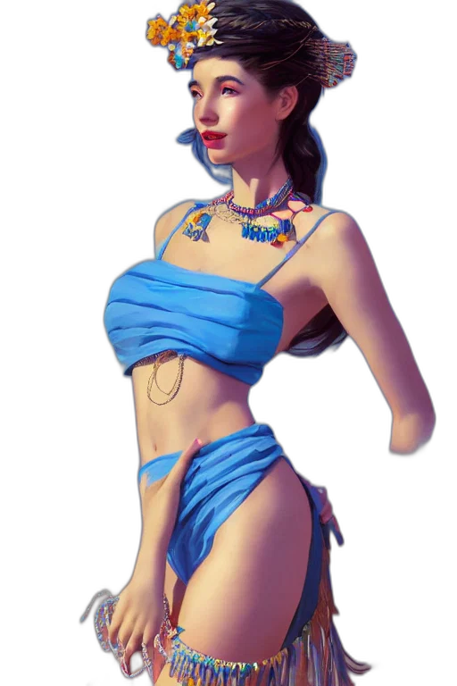 dress, jewelry, concept art, fantasy art, 3d render, photorealistic, blue, neon transparent PNG cut-out
