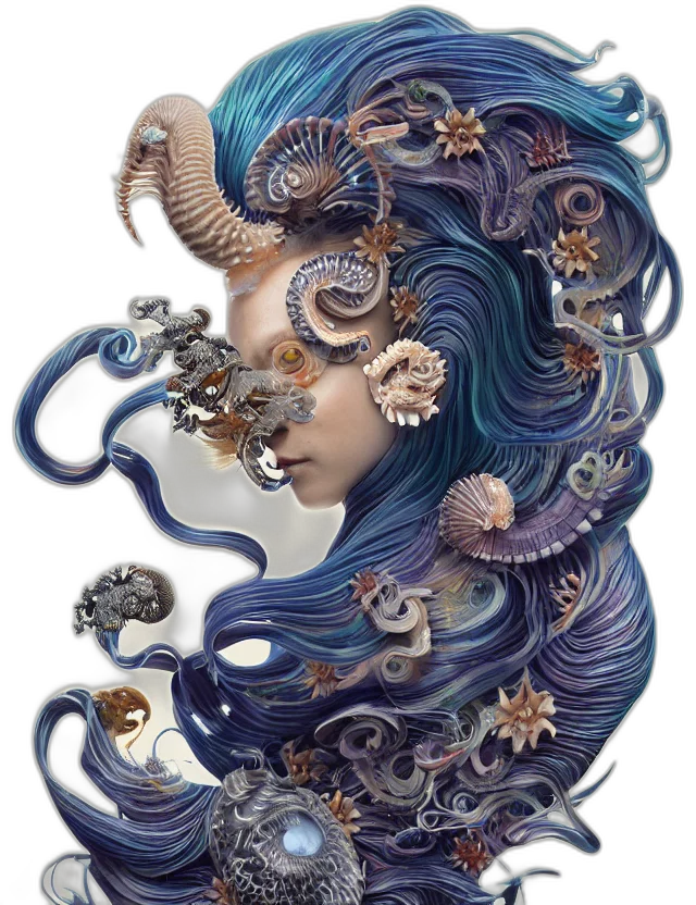 jewelry, mask, crown, face, fantasy art, concept art, photorealistic, 3d render transparent PNG cut-out