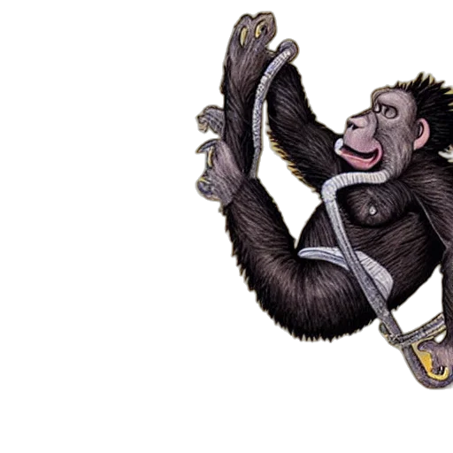 animal, concept art, photorealistic, 3d render, ape, space, suite transparent PNG cut-out