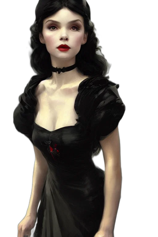 dress, fantasy art, concept art, photorealistic, comic book art, dark, snow, white transparent PNG cut-out