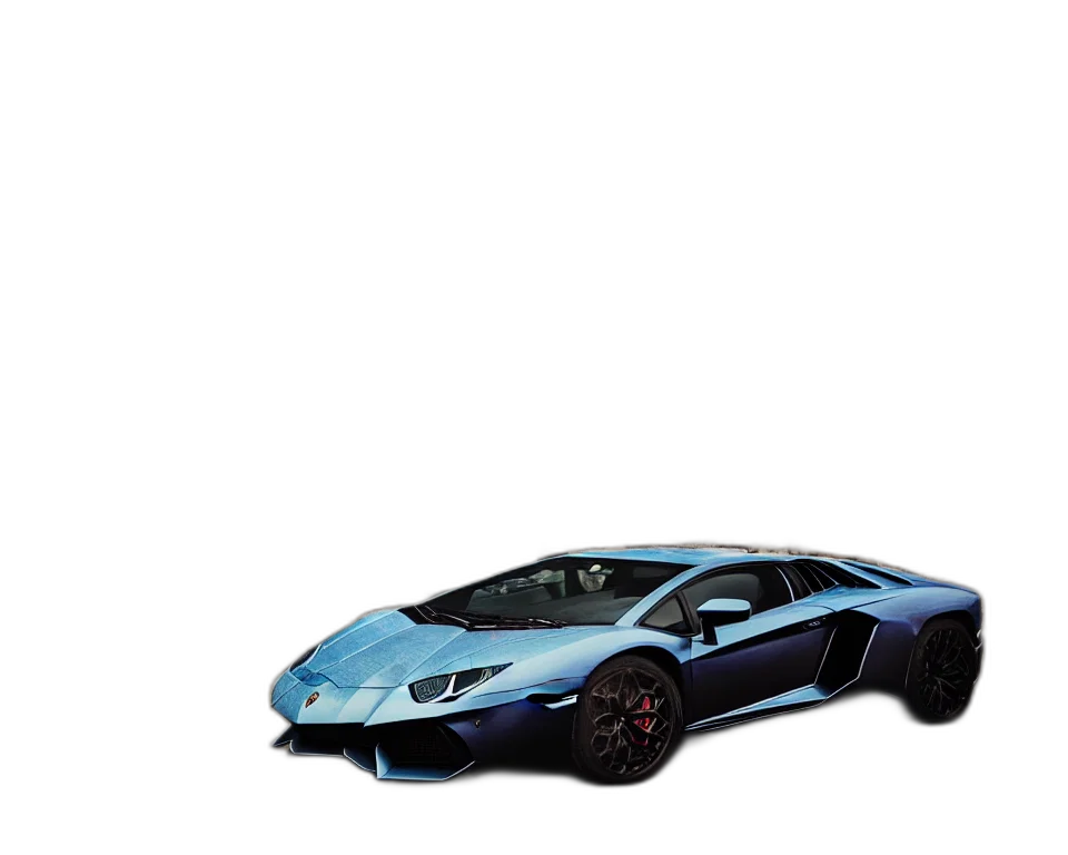 car, 3d render, concept art, photorealistic, fantasy art, blue, lamborghini, aventador transparent PNG cut-out