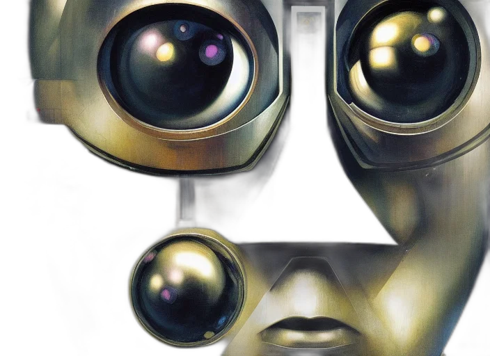 robot, mask, face, concept art, comic book art, 3d render, photorealistic, outer space transparent PNG cut-out