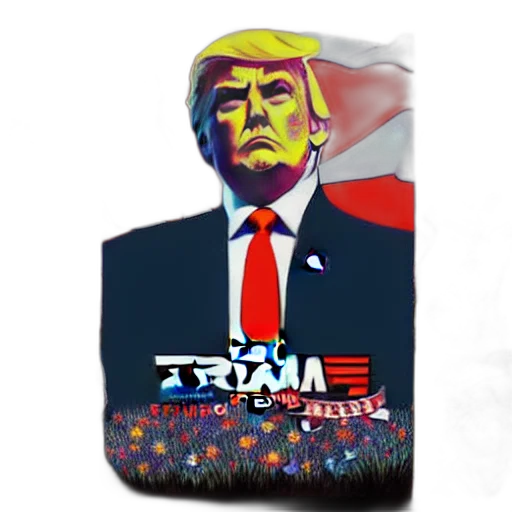 weapon, pixel art, concept art, comic book art, cartoon, portrait, donald, trump transparent PNG cut-out