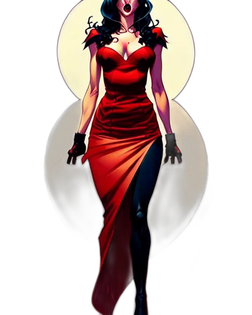 dress, concept art, fantasy art, comic book art, pixel art, red, artgerm, joshua transparent PNG cut-out