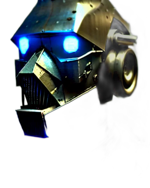robot, mask, weapon, staff, concept art, 3d render, cyberpunk, pixel art transparent PNG cut-out